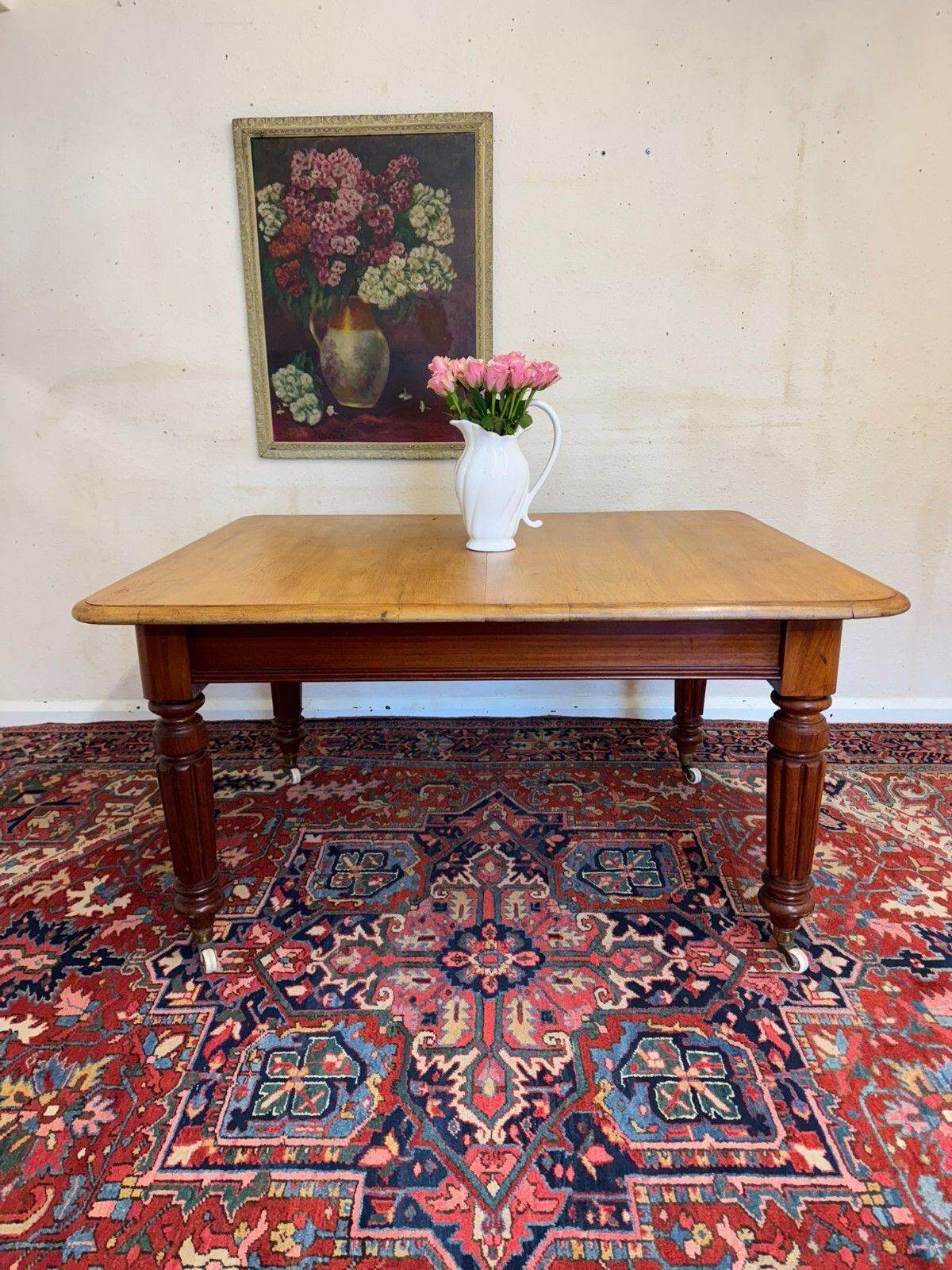 Fantastic Antique Mahogany Pine Topped Kitchen Table Circa 1880 photo furniture