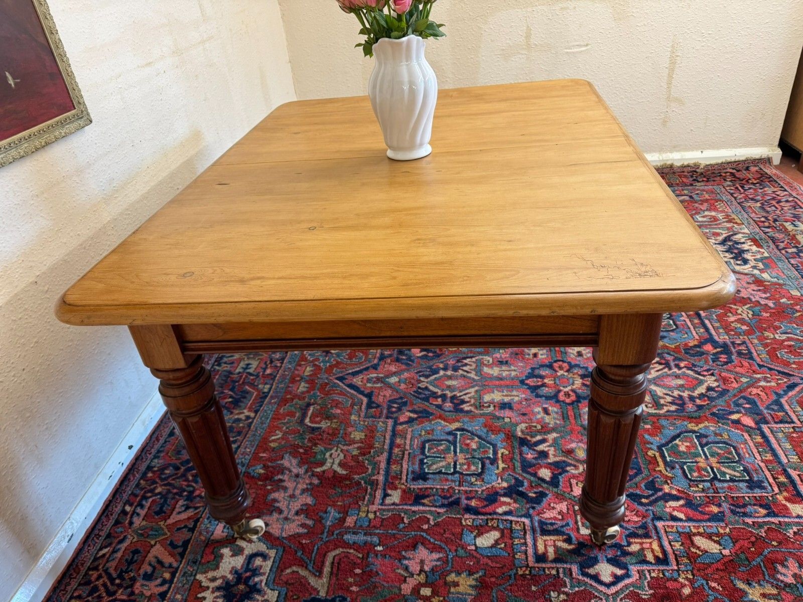 Fantastic Antique Mahogany Pine Topped Kitchen Table Circa 1880 photo vintage