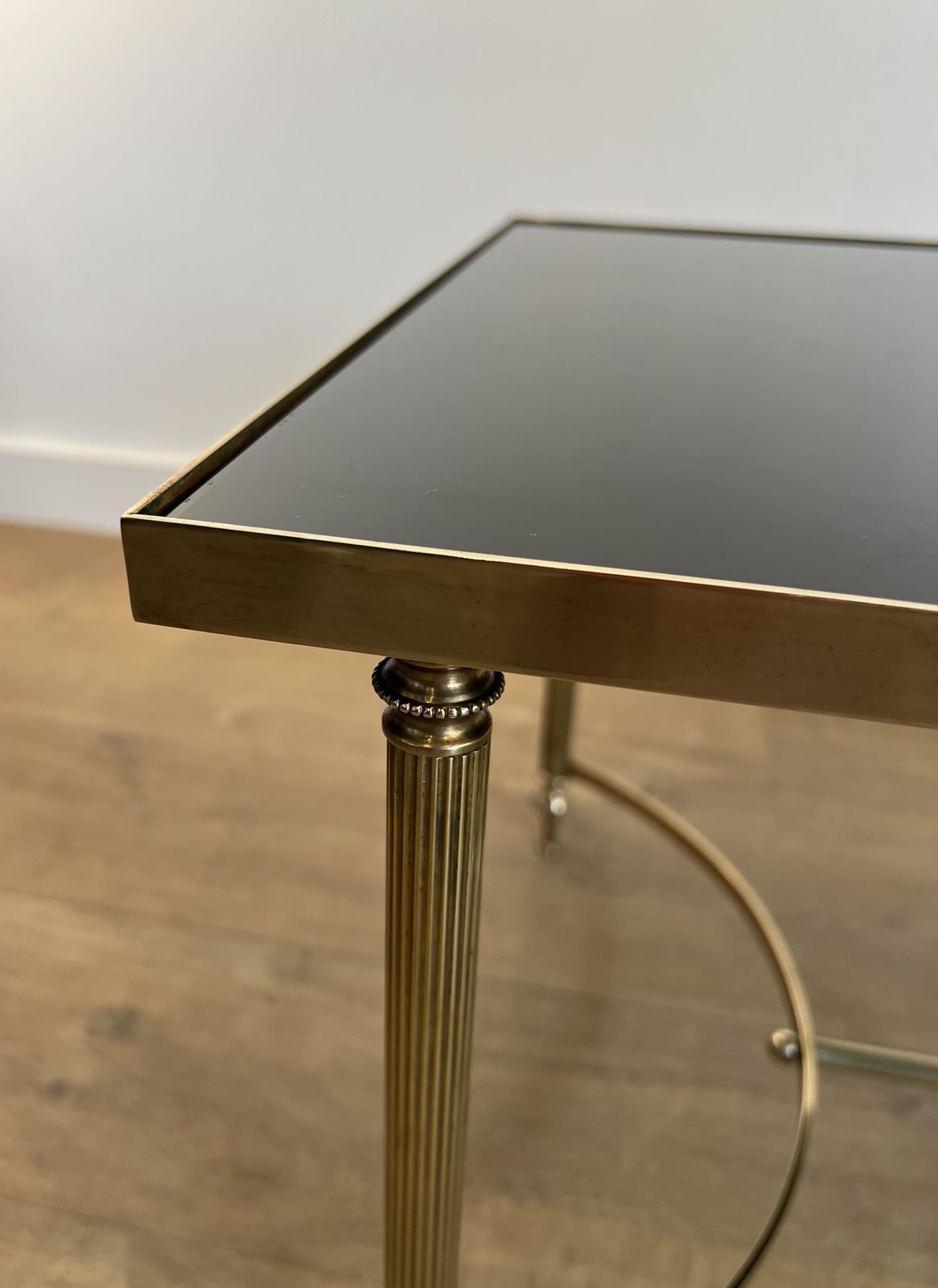 Brass And Black Lacquered Glass Coffee Table From Maison Jansen photo buy