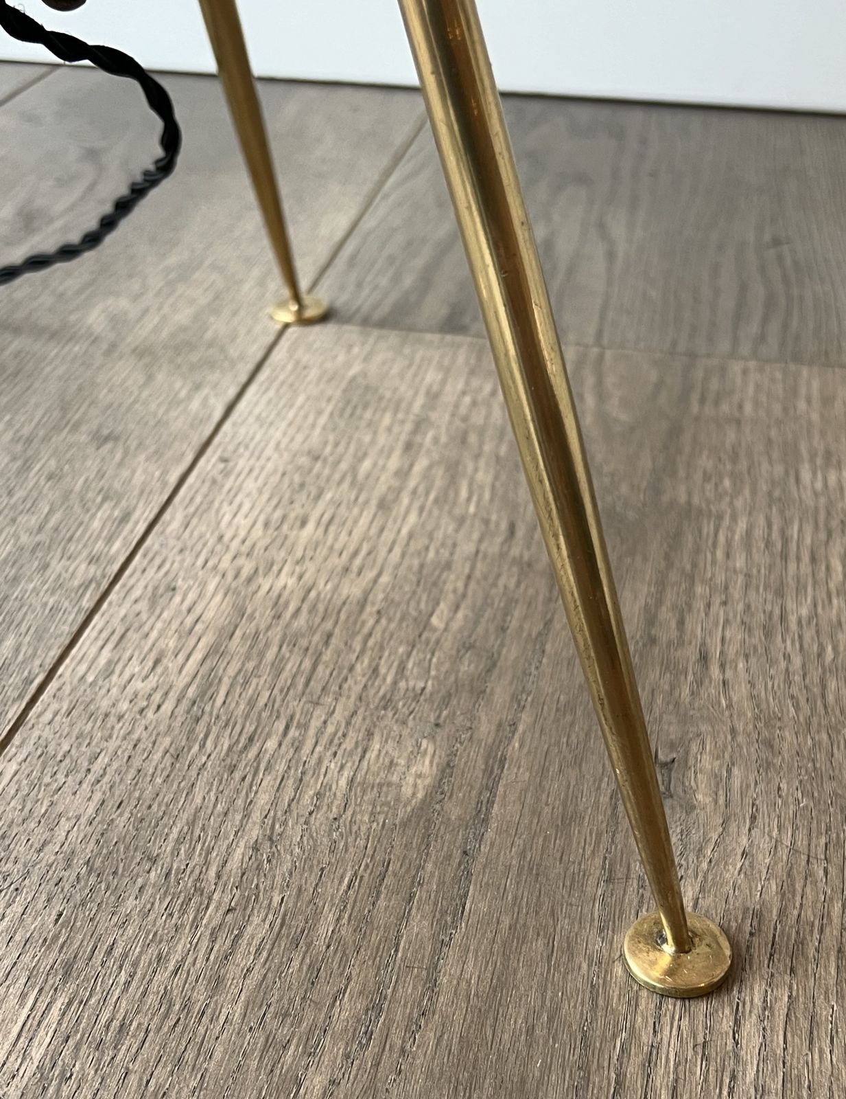 photo for sale Designer Floor Lamp In Brass And Gunmetal Patina