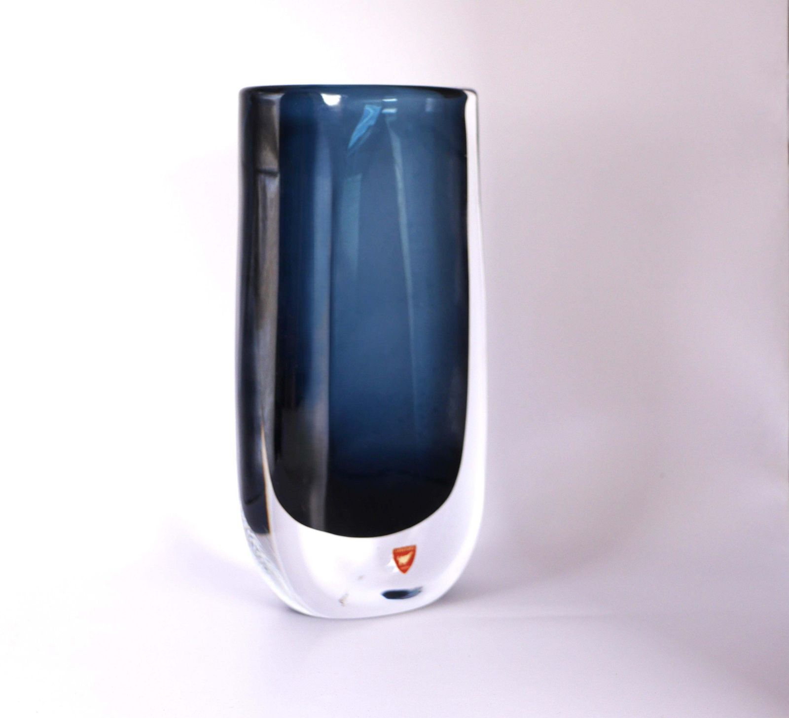 photo vinterior Nils Landberg Glass Vase And Bowl "Midnight Blue Dusk" For Orrefors, Sweden