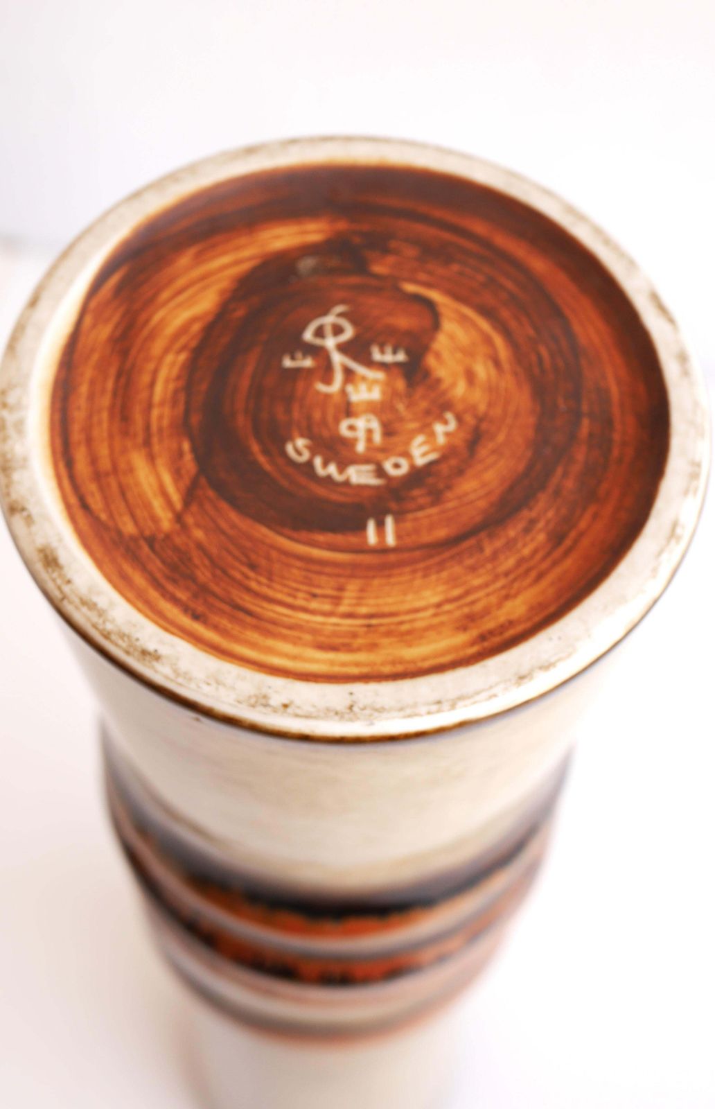 Zeer Grote Mid Century Modern Keramische Vaas, "Bamboo", Door Alberius, Zweden photo buy
