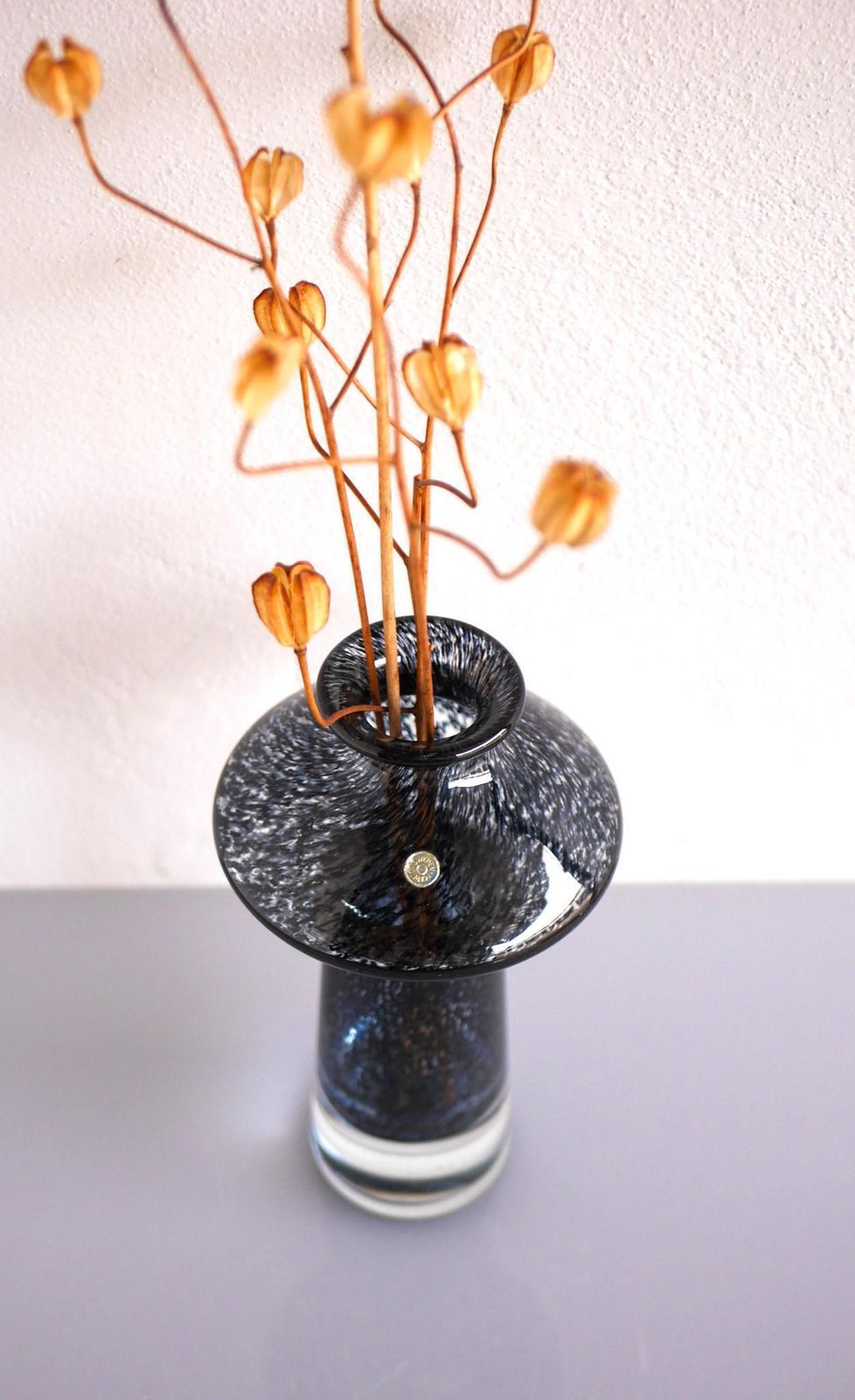 A Pair Of Blue Glass Vases Known As "Oxid" By Bo Borgström For åseda, Sweden photo vintage
