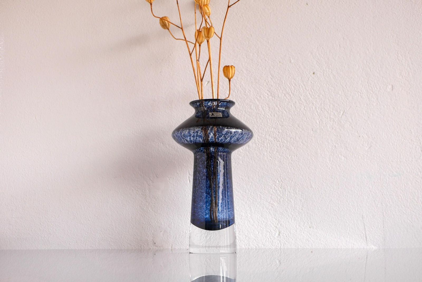 photo for sale A Pair Of Blue Glass Vases Known As "Oxid" By Bo Borgström For åseda, Sweden