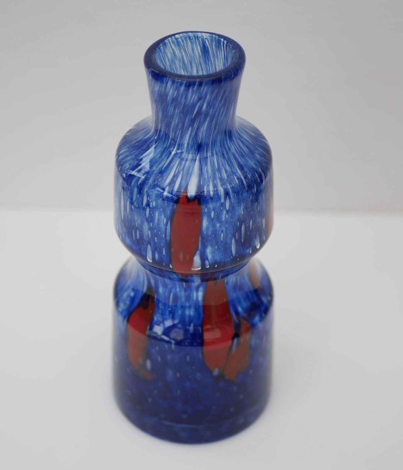 Blue Glass Art Vase From 'Prachen' Glass Works photo 276.0