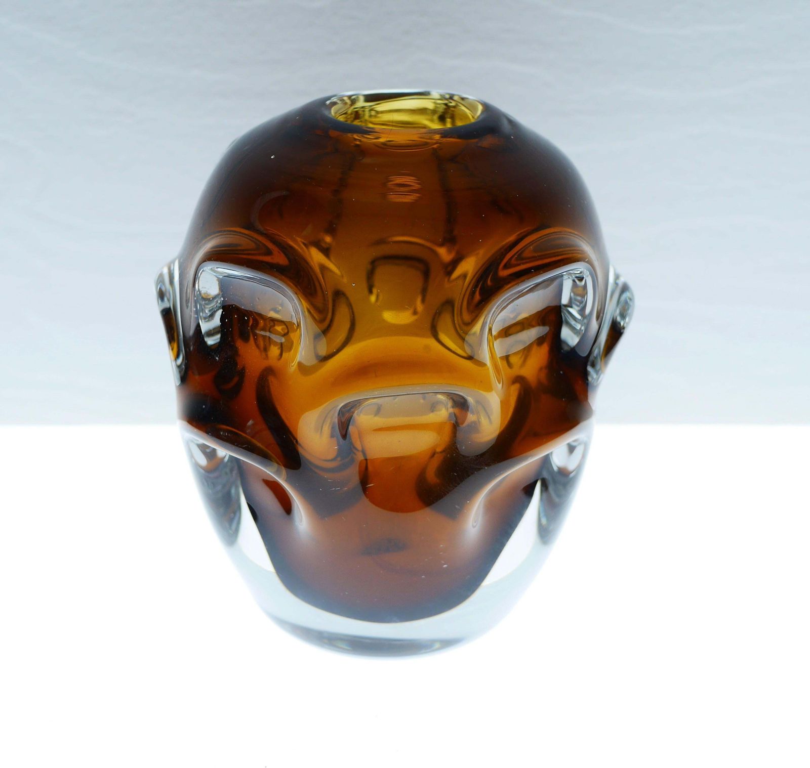 photo buy Scandinavian Modern Dark Amber Art Glass Vase By Augustsson For åseda, Sweden