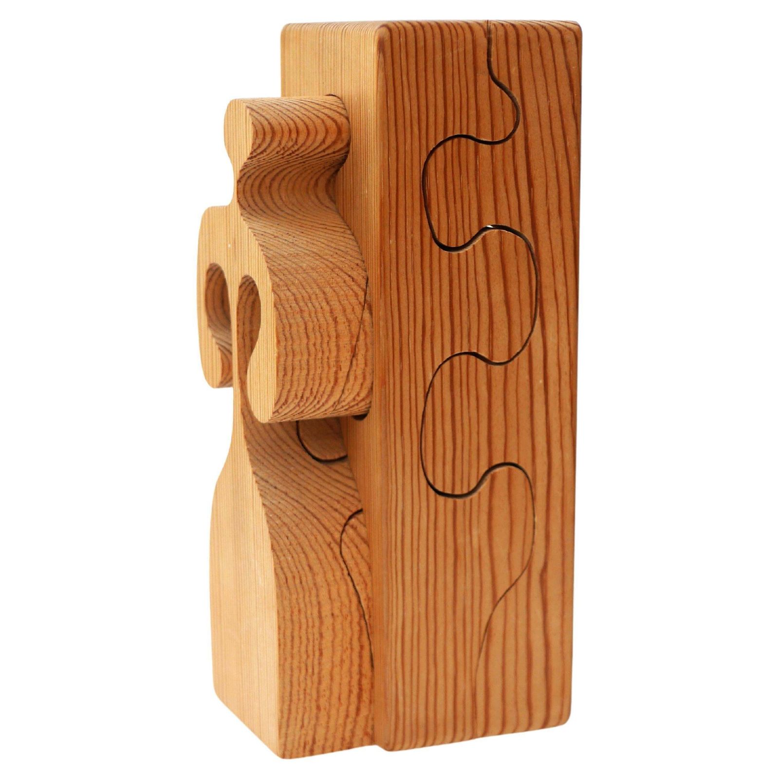 Houten Puzzelsculptuur Van Gunnar Kanevad Voor Gamla Linköping, Zweden, 1962
