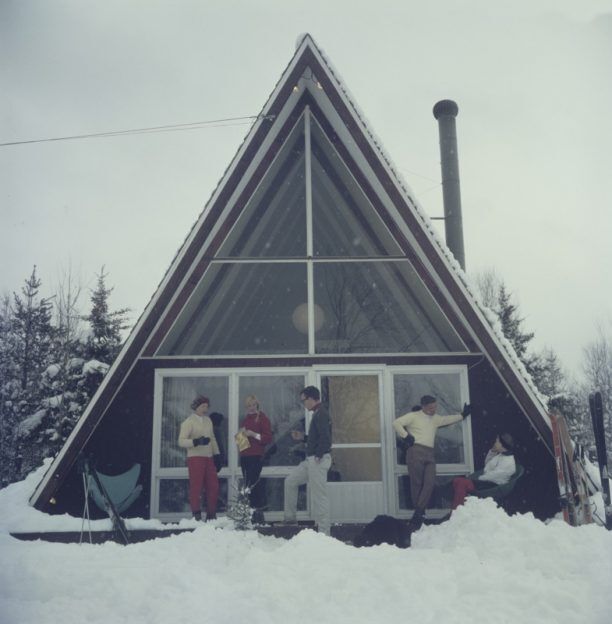 Slim Aarons 'On The Slopes In Stowe' Framed White