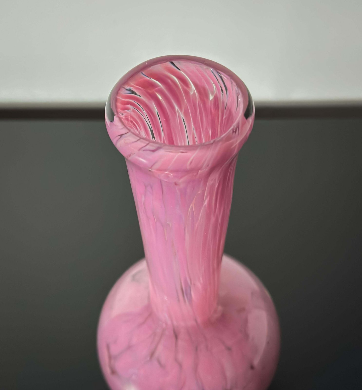 1980s Pink Glass Bud Vase By Mdina photo for sale