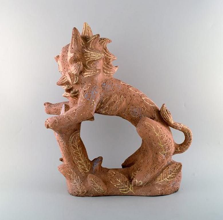 Helge Christoffersen Colossal Unique Figure Of Cat. High Quality Sculpture photo vinterior