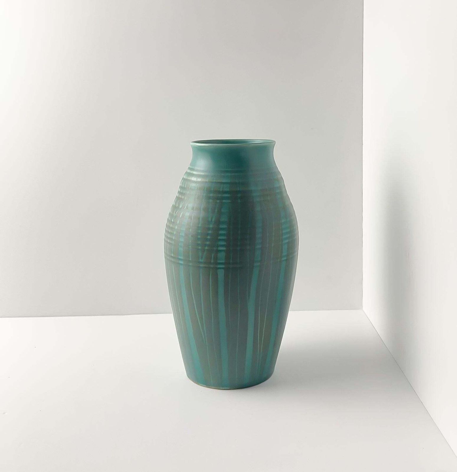 1950s Turquoise And Green Ceramic Vase, Colin Melbourne For Beswick, England photo furniture