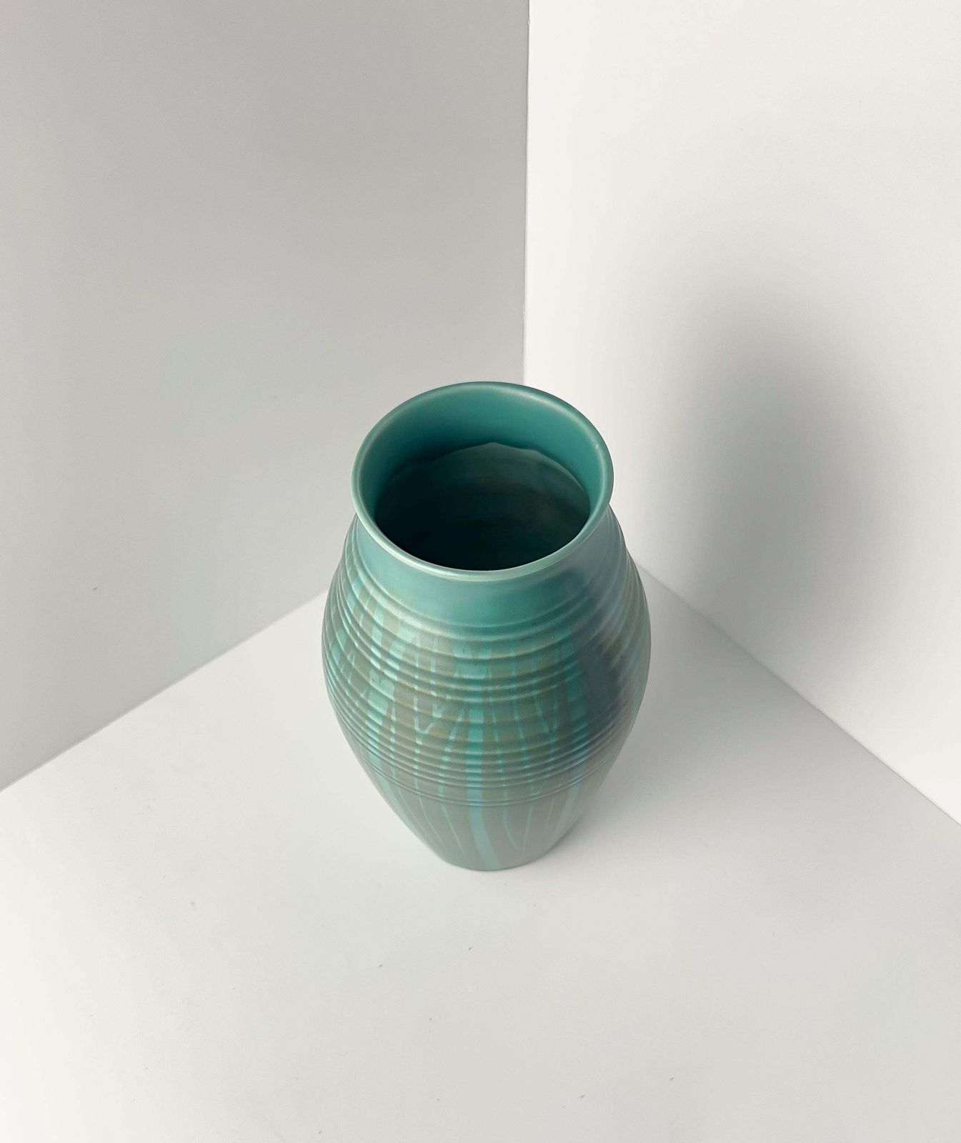 1950s Turquoise And Green Ceramic Vase, Colin Melbourne For Beswick, England photo Home Decor