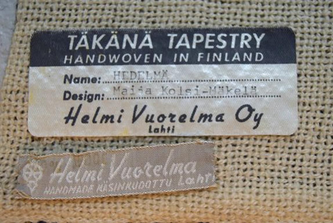 Maija Kolsi Mäkelä, For Helmi Vuorelma / Täkänä Tapestry, Wall Carpet photo buy