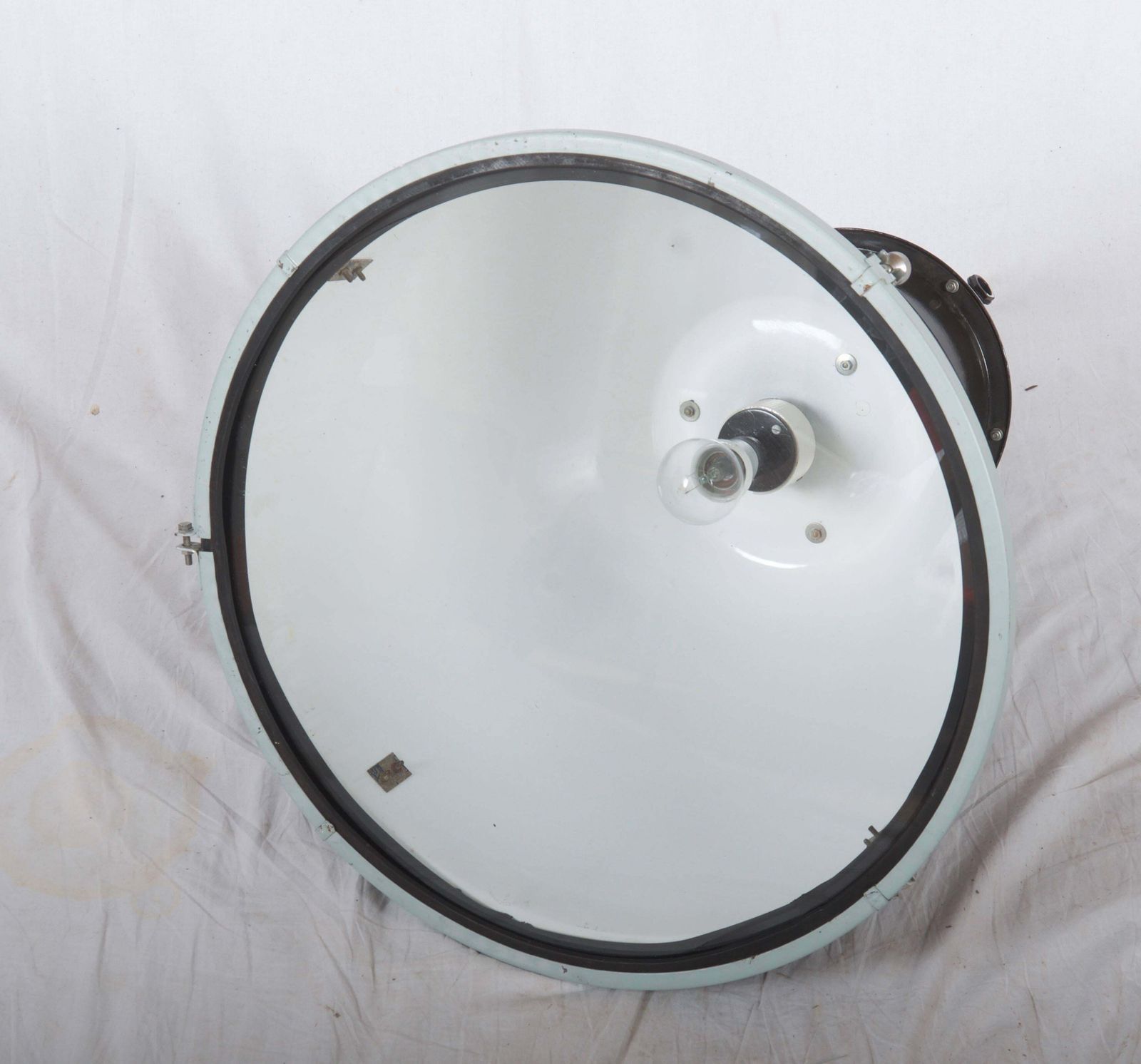 Large Black Czech Factory, Industrial Pendant Lamp photo for sale