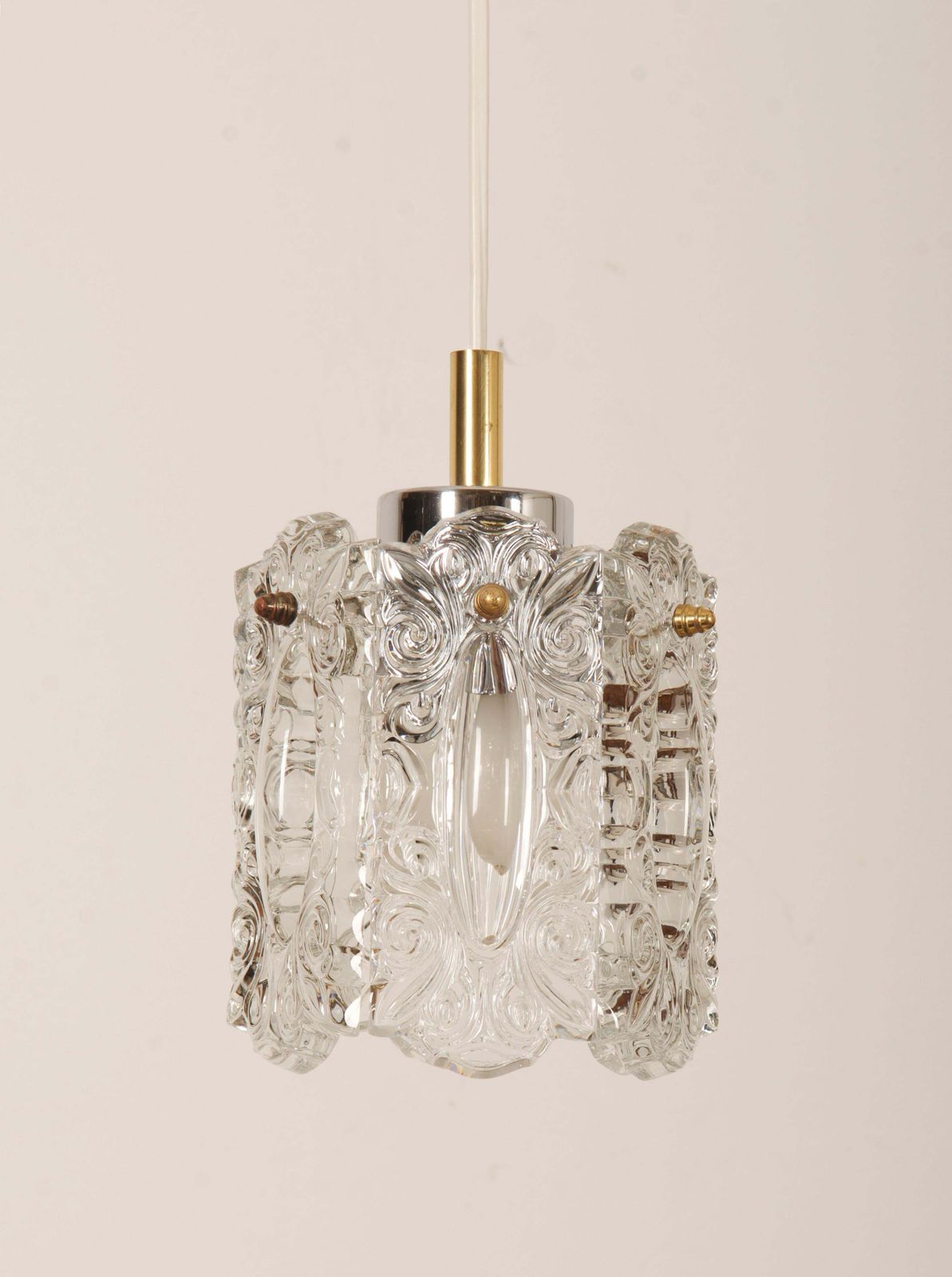Glass Pendant Lamp From The 1970s photo for sale