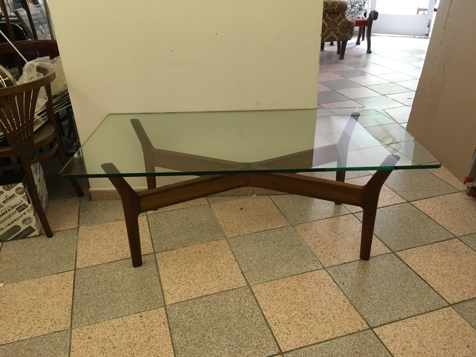 Mid Century Teak, Glass Coffee Table By Alf Svensson photo furniture