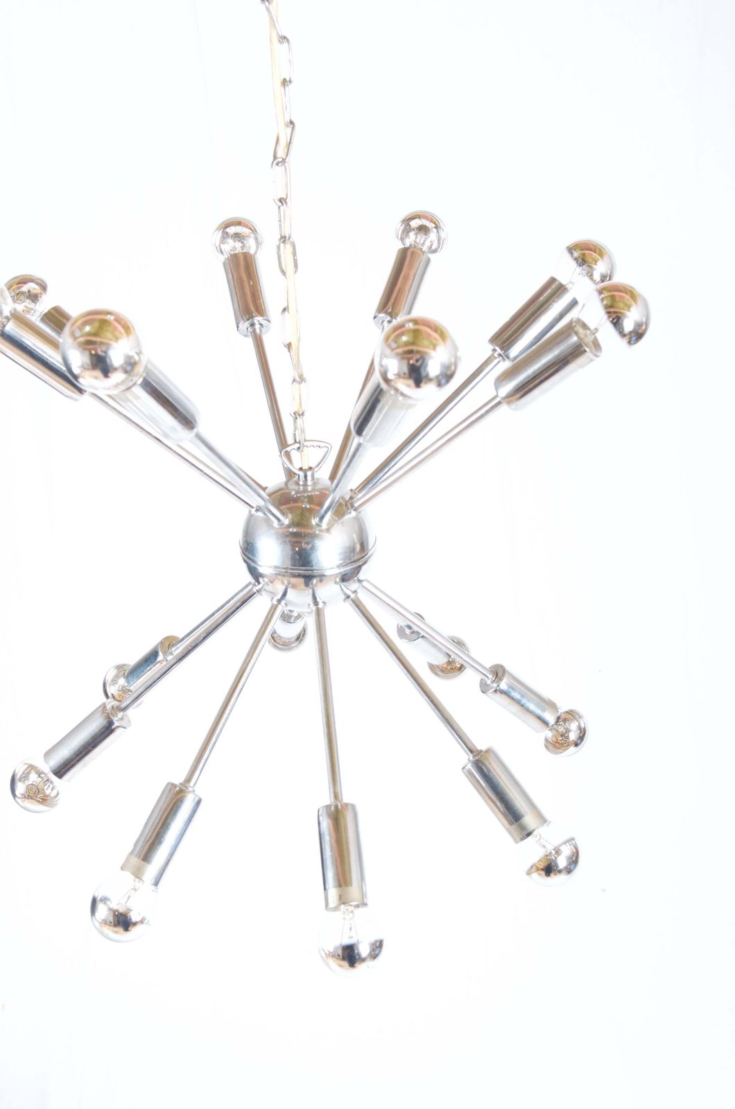 Large Austrian Chrom Plated Sputnik Chandelier photo Lighting