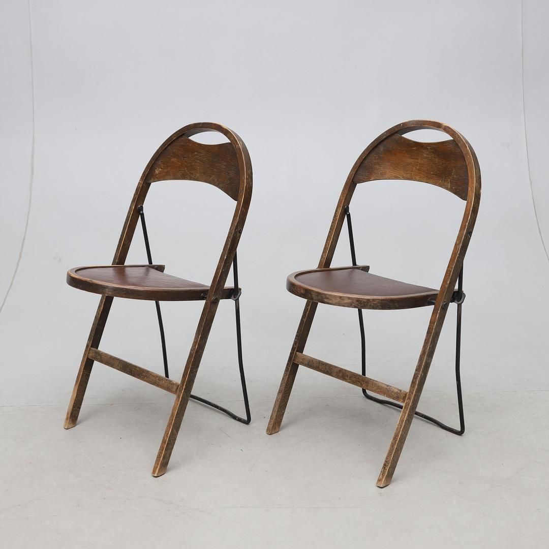 Pair Of Swedish Folding Chairs By Uno åhrén For Gemla, 1930s photo furniture