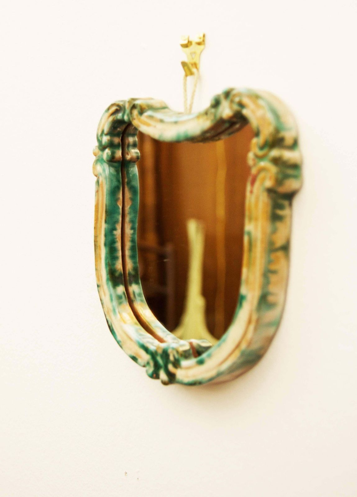 Art Deco Green Ceramik Wall Mirror By "Gmundner Keramik" photo furniture