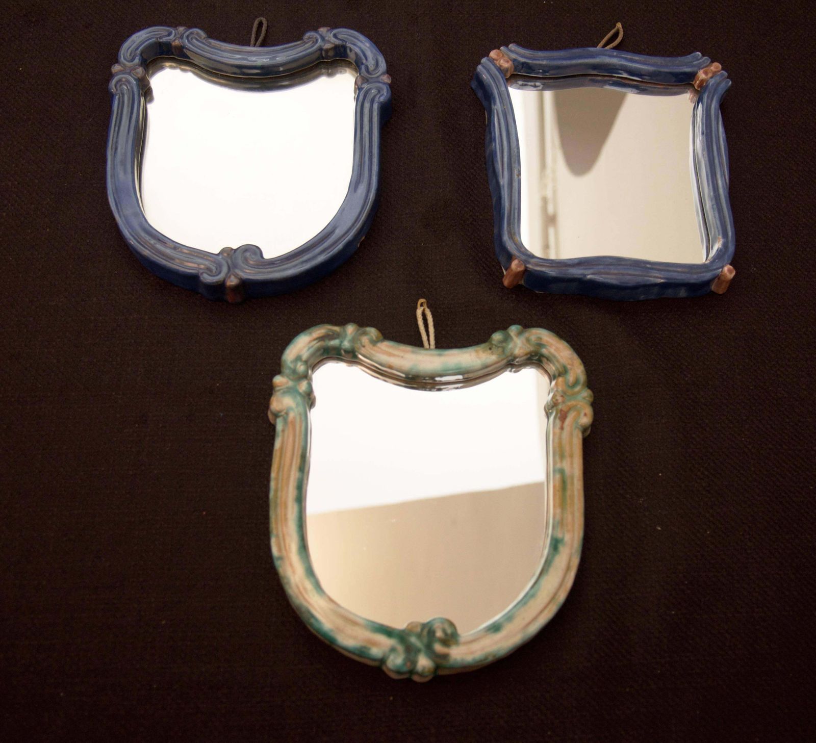 Art Deco Green Ceramik Wall Mirror By "Gmundner Keramik" photo 309.0