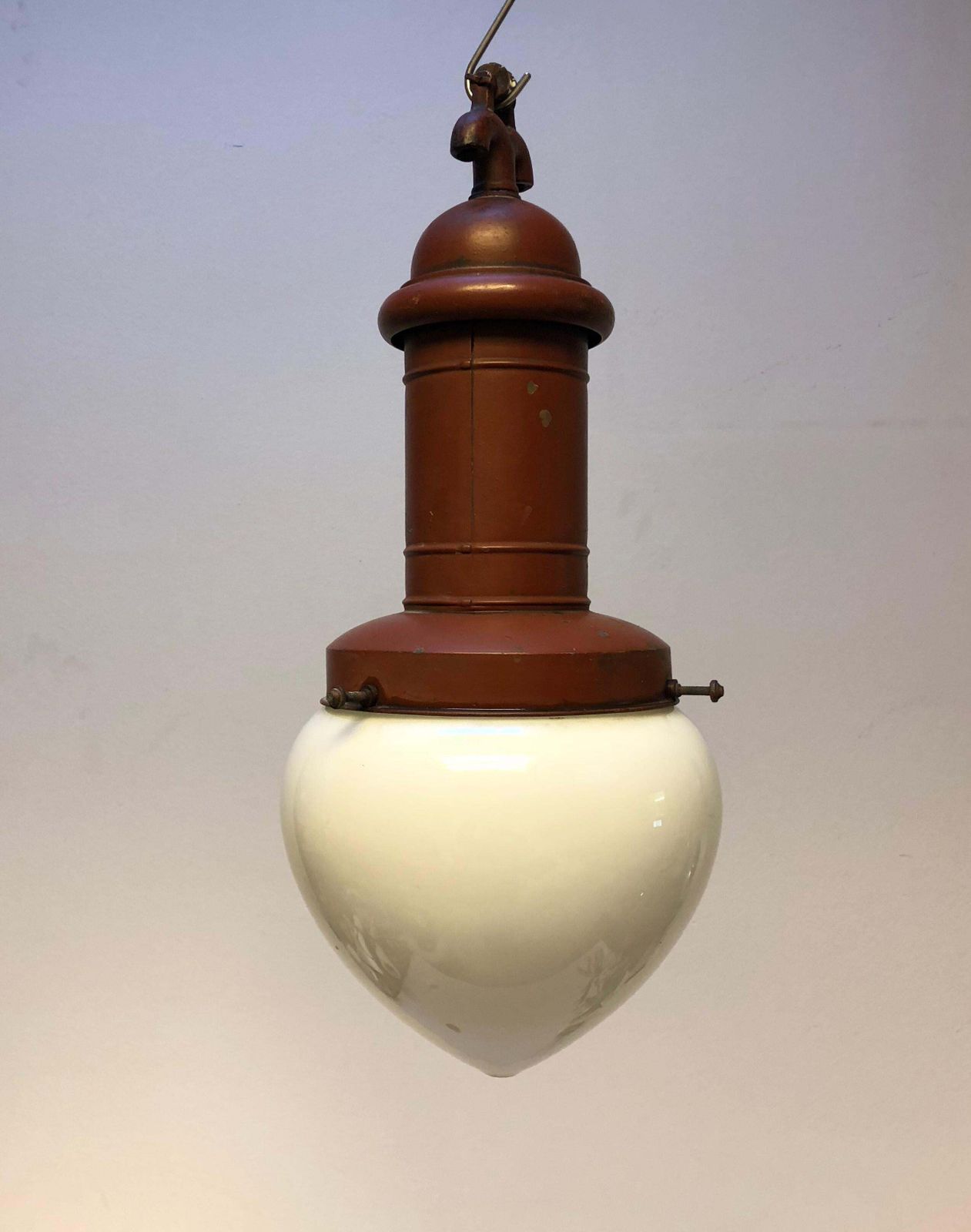 Rare Street Or Factory Pendant Lamp Opaline Glass From The 1900s photo furniture