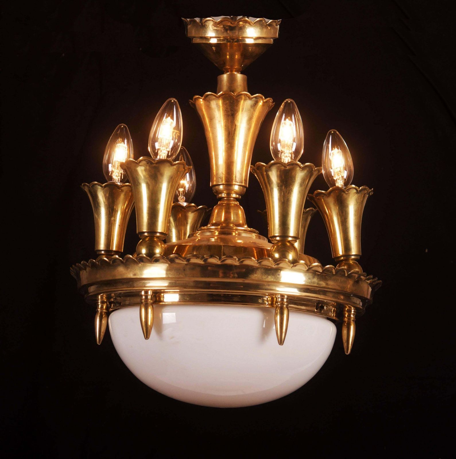 Art Deco Brass Chandelier photo buy