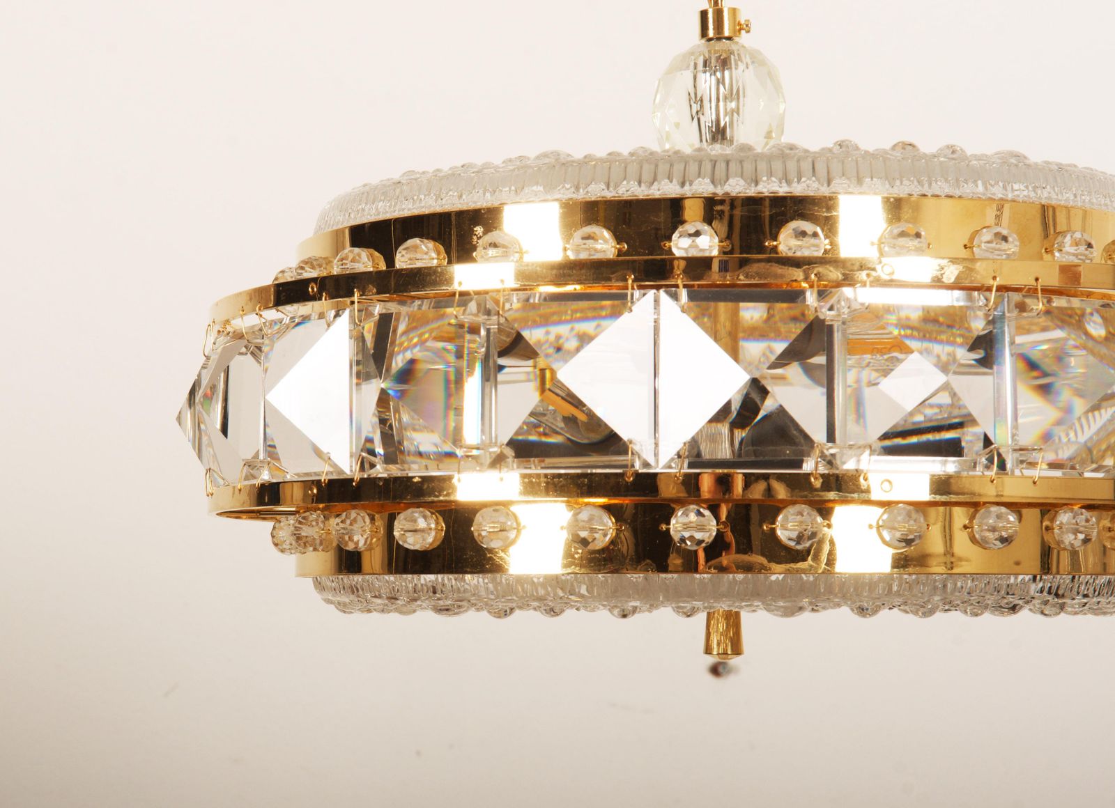 Brass And Glass Chandelier By Orrefors From The 1960s photo 1151.0