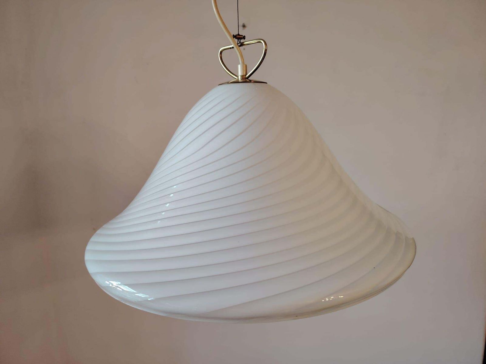 J.T. Kalmar Pendant With Murano Swirl Pattern Glass photo for sale