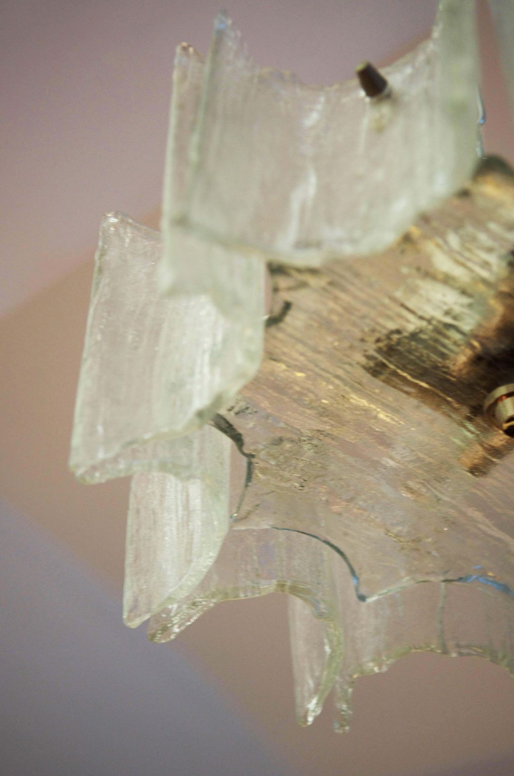 J.T. Kalmar Of Austria Ice Glass Chandelier photo for sale