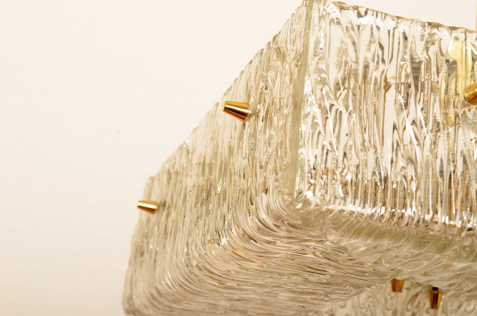 Lighting Square Kalmar Chandelier With Textured Glass photo
