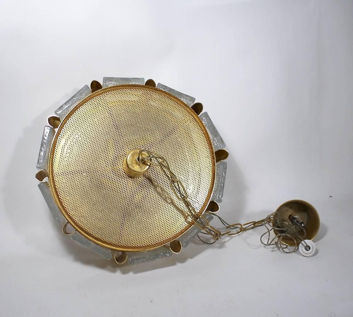 Carl Fagerlund For Orrefors Glass, Brass Chandelier photo Lighting