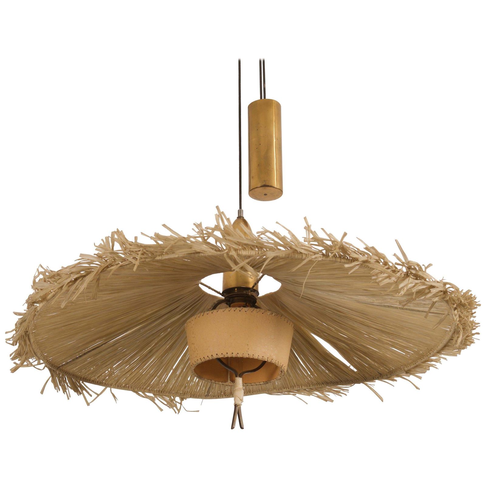 Midcentury Adjustable Pendant Attributed To J.T Kalmar