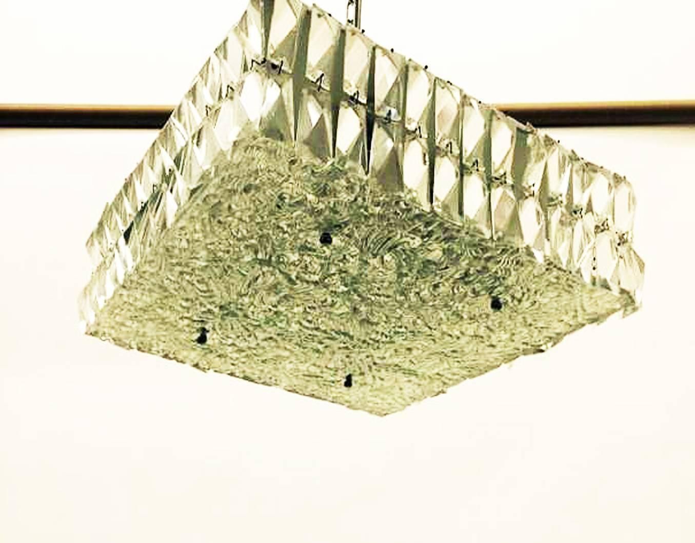 Square Crystal Pendant Lamp By Kalmar photo for sale
