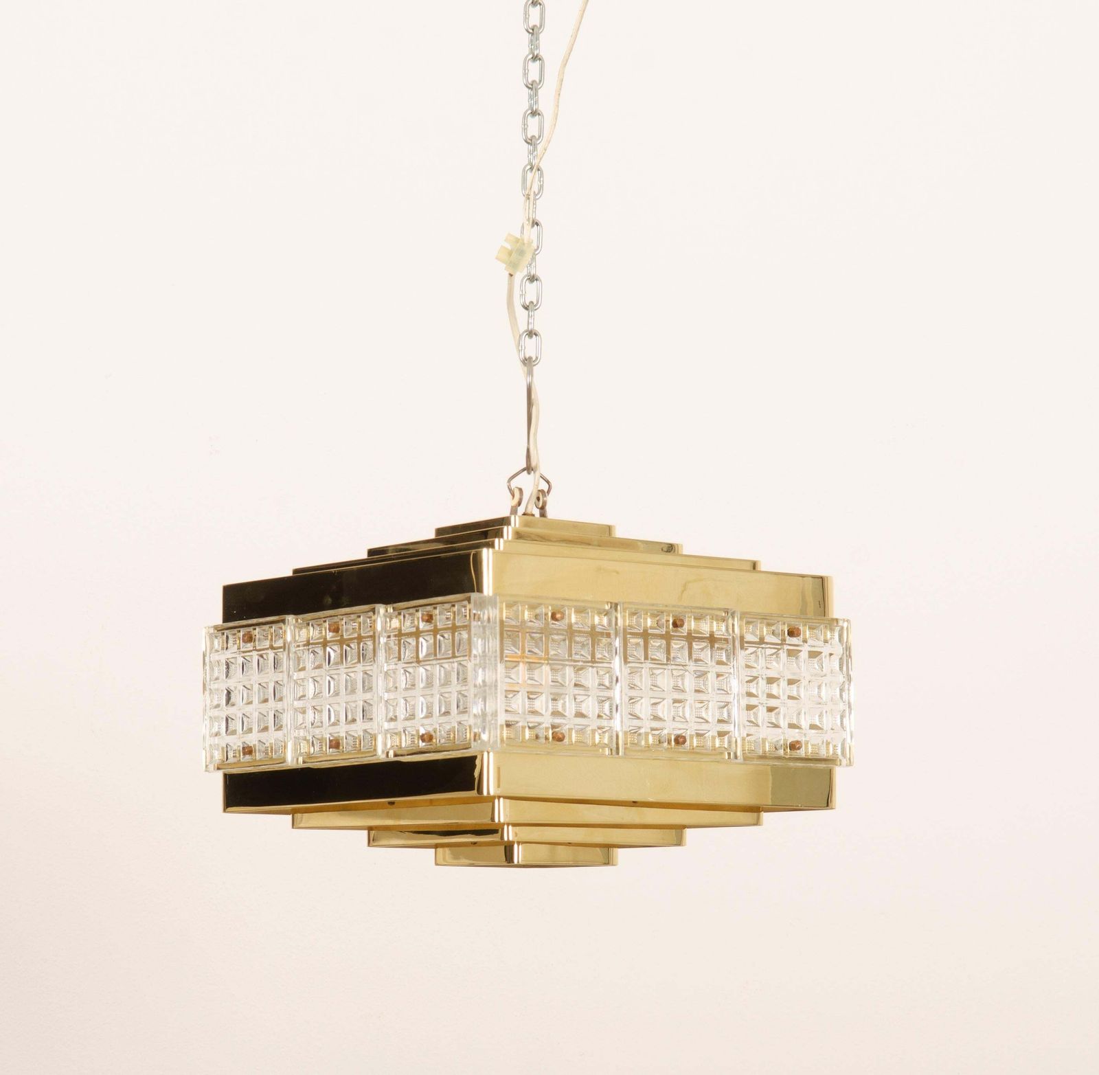 Brass And Glass Chandelier By Orrefors From The 1960s photo furniture