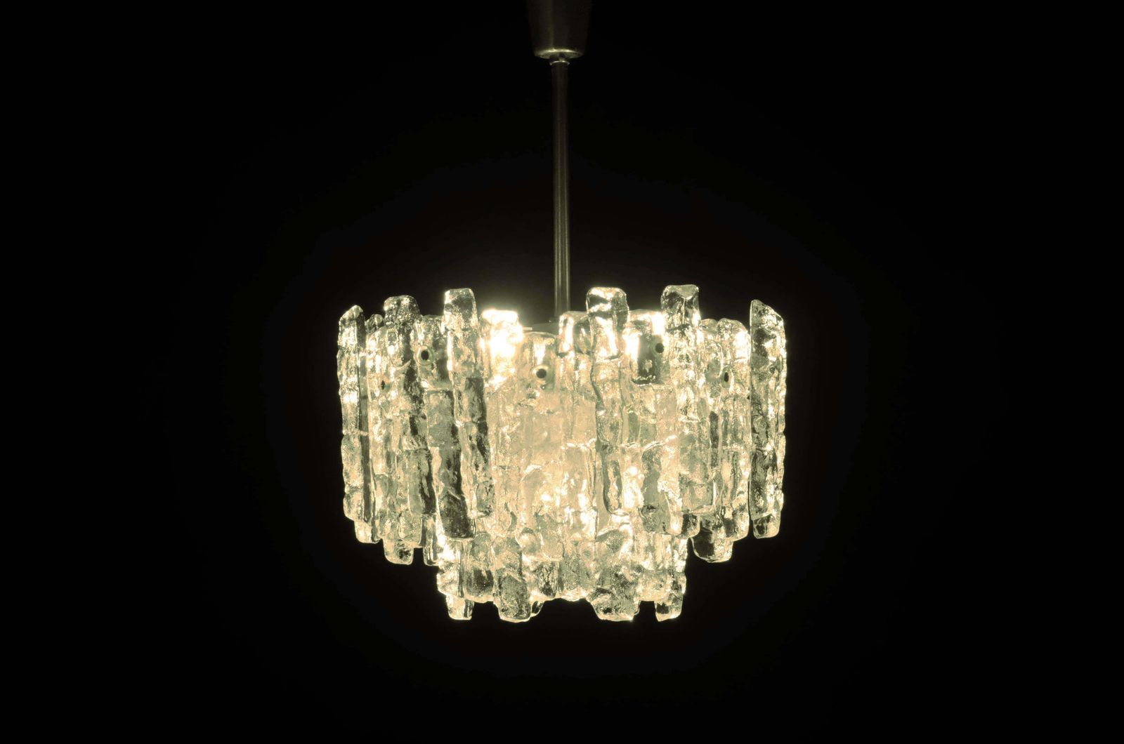 Beautiful Mid Century Kalmar Ice Glass Chandelier photo furniture