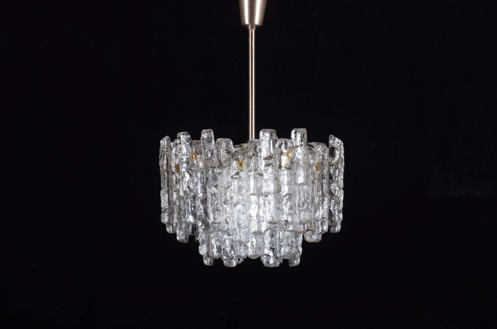 Beautiful Mid Century Kalmar Ice Glass Chandelier photo 2163.0