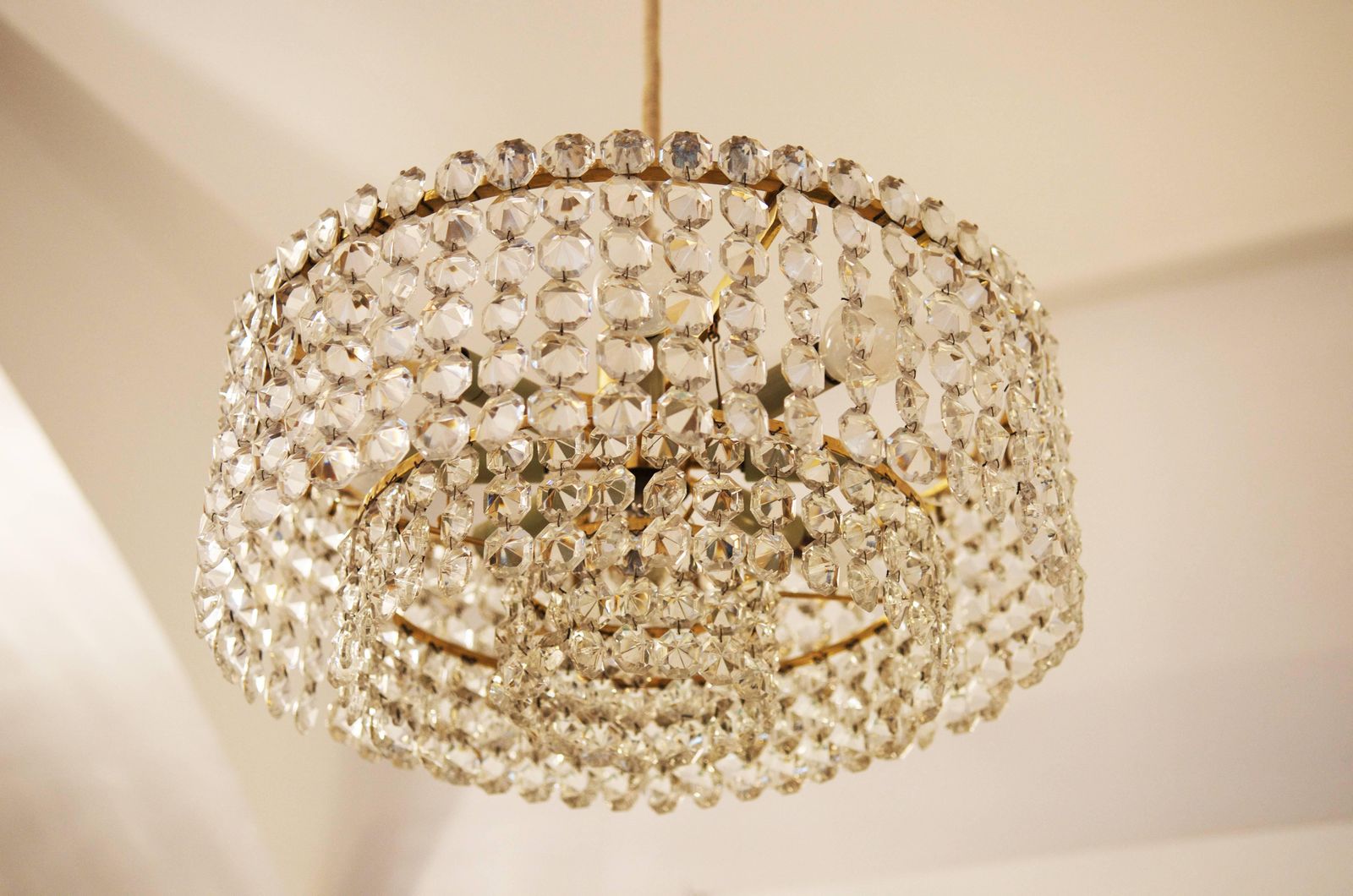 photo for sale Beautiful Cut Crystal Chandelier By J.L. Lobmeyr