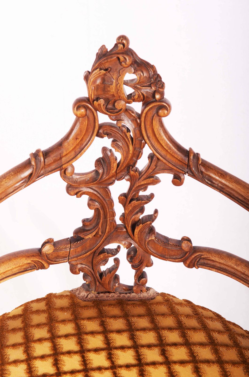 French Louis XV Style Carved Walnut Corner Chair photo vintage