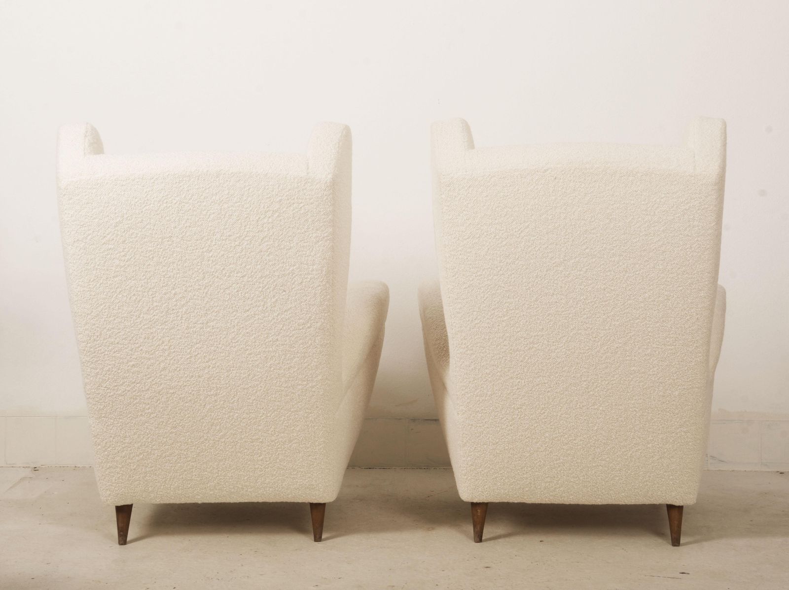 Lounge Or Wingback Chairs In Cream Bouclé By Melchiorre Bega photo Furniture