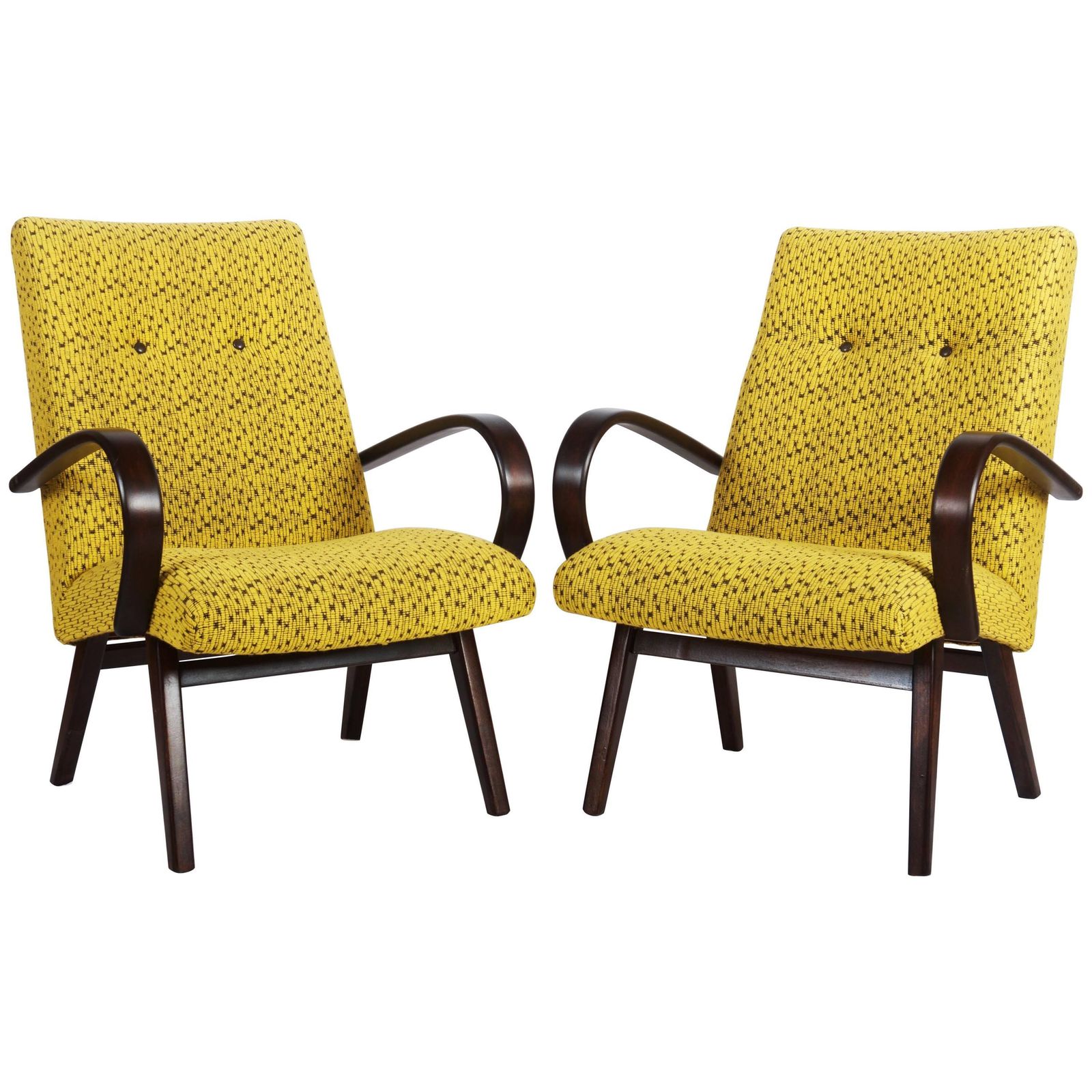 Pair Of Mid Century Czech Armchairs