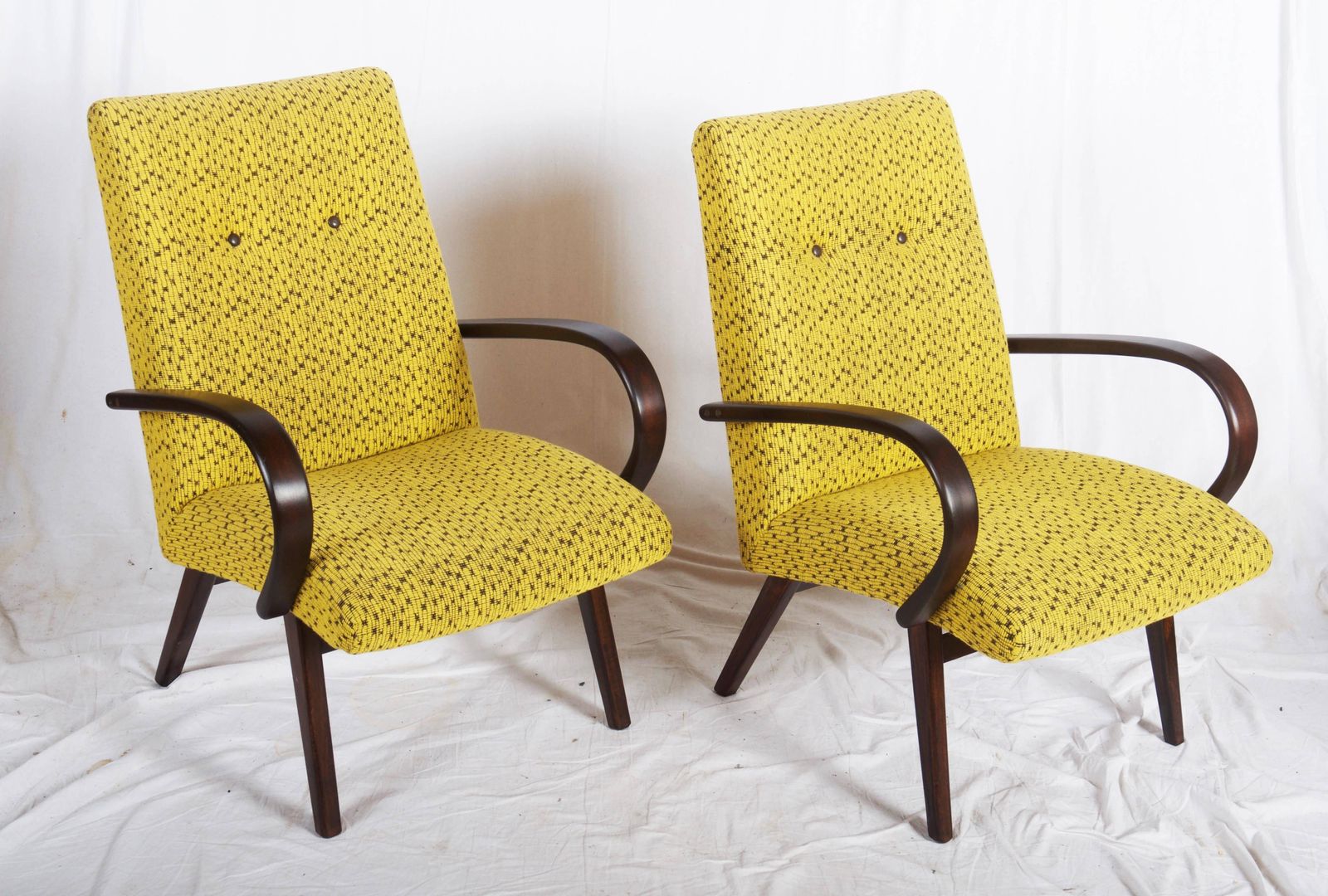 photo for sale Pair Of Mid Century Czech Armchairs