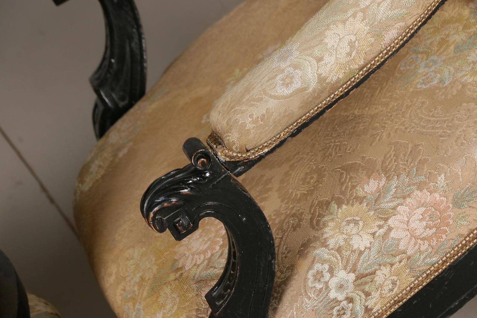 Ebonized Gildwood Louis XVI Armchairs photo vintage