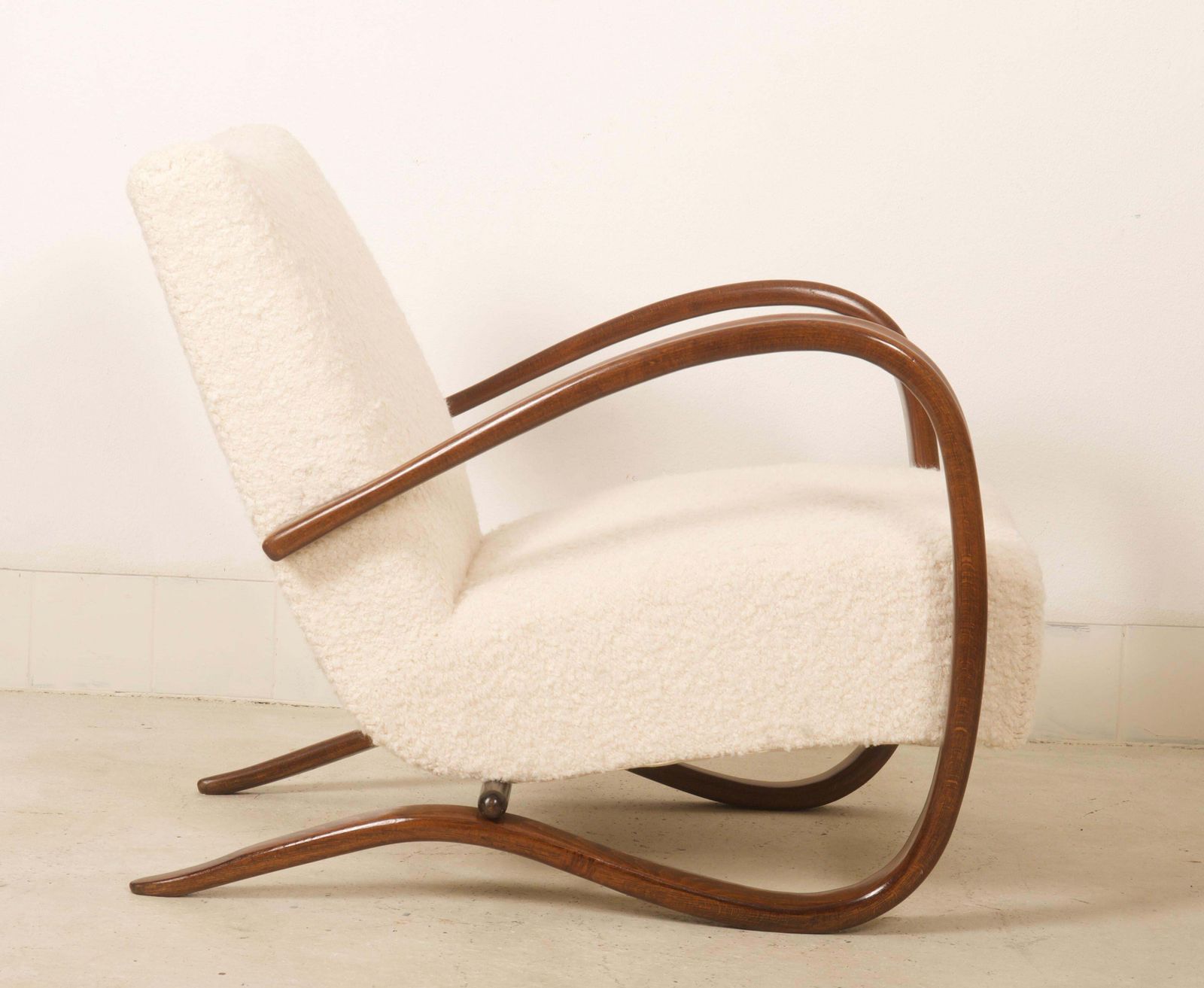 Art Deco Thonet H269 Armchair By Jindrich Halabala Bouclé Fabric photo buy