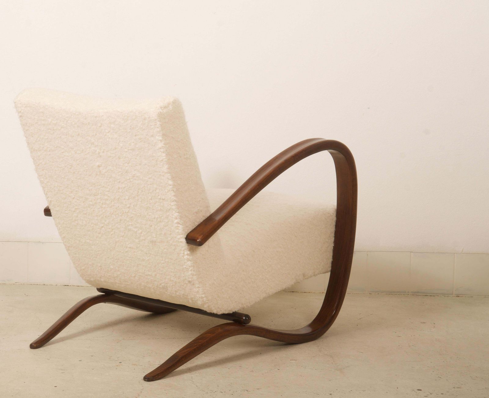 Art Deco Thonet H269 Armchair By Jindrich Halabala Bouclé Fabric photo vintage