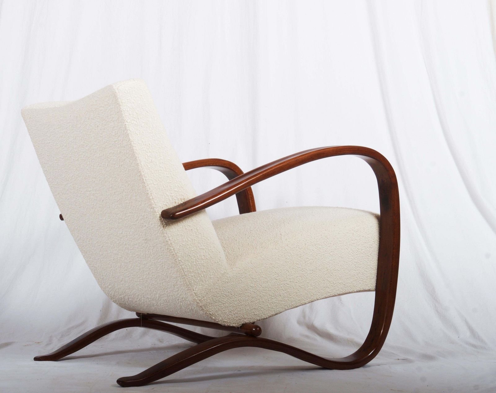 Art Deco Thonet H269 Armchair Boucé Fabric By Jindrich Halabala photo 5632.0