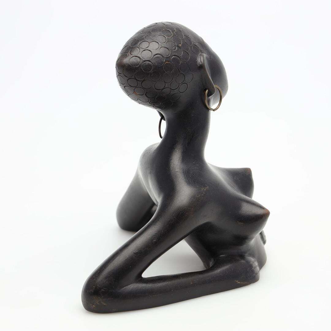 African Woman Figurine Sculpture By Leopold Anzengruber photo vinterior