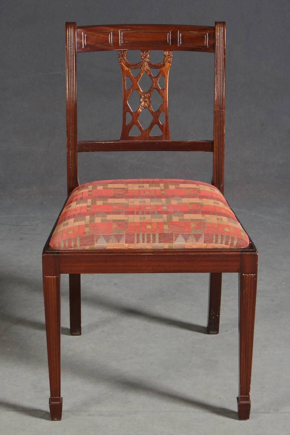 Set Of Four Mahogany Dining Chairs In The Style Of Georg III photo furniture