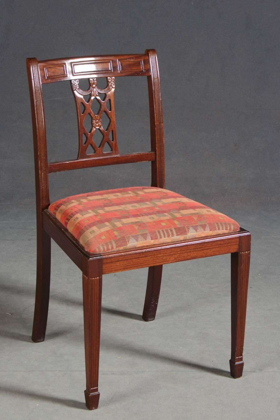 Set Of Four Mahogany Dining Chairs In The Style Of Georg III photo for sale