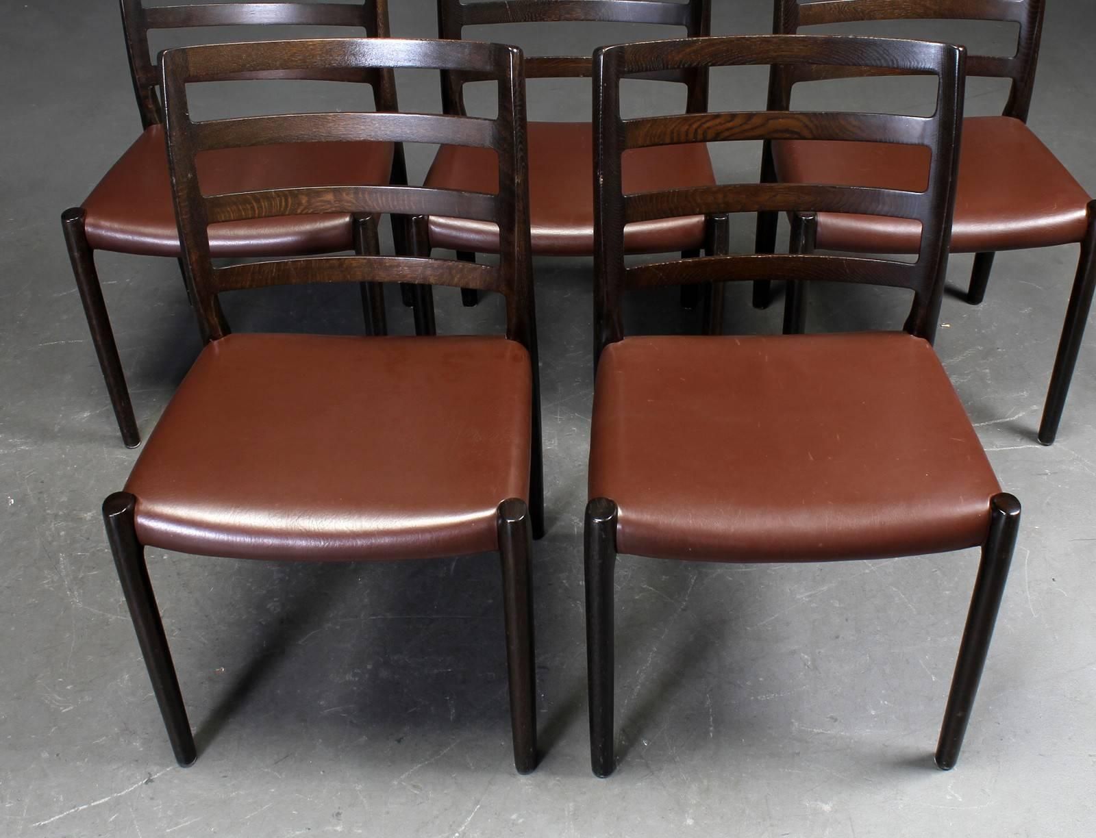 Set Of Six Oak Dining Chairs By Niels O. Moller For J.L.Moller photo for sale