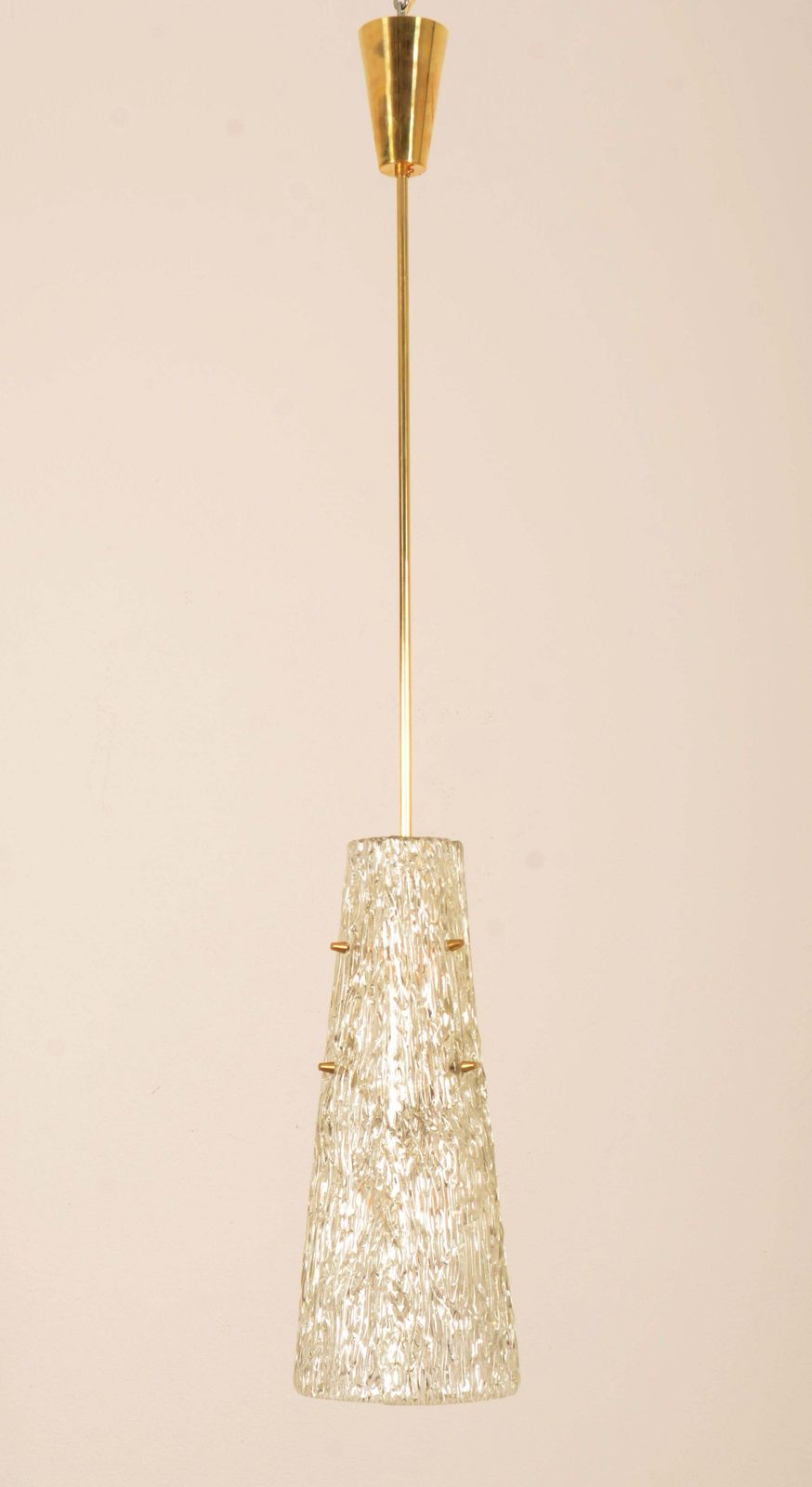 Mid Century J.T. Kalmar Kristal Gestructureerd Glas Hanglamp photo 1143.0